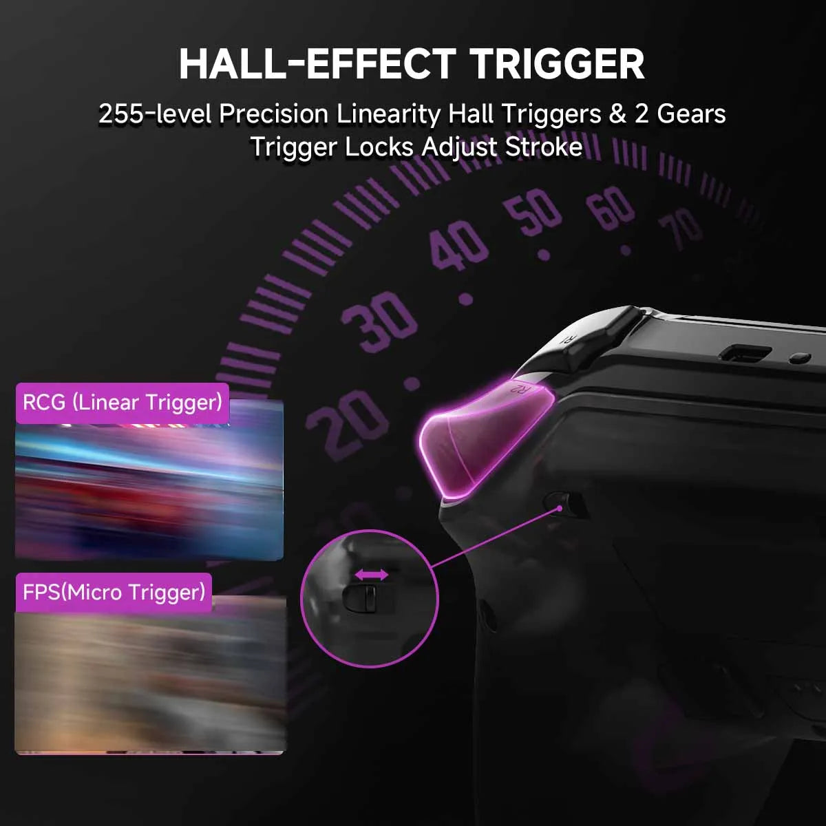 Transparent Wireless Controller HG-04D for PS5/PC/iOS/Android/Steam with BT 5.3,Macro Button,Touchpad,Hall Triggers & Joystick