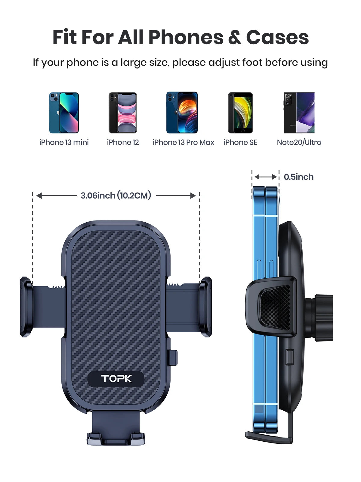 TOPK Upgraded Hook Clip Car Holder FOR Phone, Air Vent Universal Mount, Super Stable Fit for iPhone Truck Smartphones