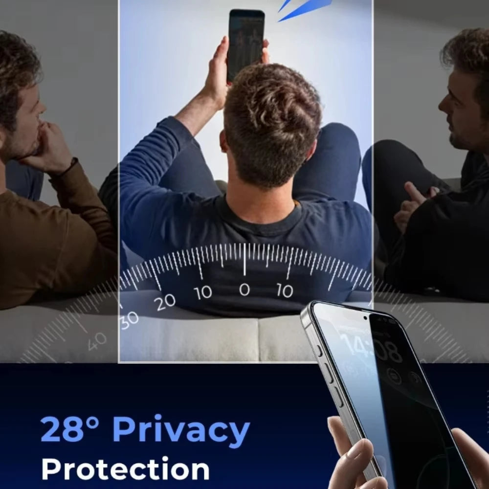 Easy Installation Privacy Screen Protector For iPhone 18 17 Pro Max 16 16e 15 14 13 12 11 XR XS 16e Air Oleophobic Coating Glass