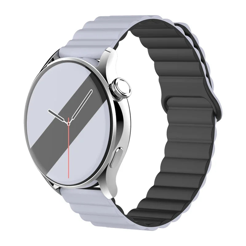 Magnetic Loop For Samsung Galaxy watch 7/6/5 pro/4/Classic/active 2 20mm 22mm band Silicone link bracelet huawei GT 2-3-4 strap
