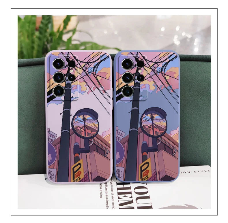 Dusk Intersection Phone Case For Samsung Galaxy S25 S24 S23 S22 S21 S20 S10 S10E S9 Ultra Plus FE Note 20 Ultra 10 9 Plus Cover