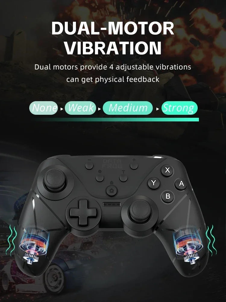DATA FROG Lightweight Gaming Gamepad NFC Turbo Burst Function Dual Motor Vibration Controller For Switch OLED Lite
