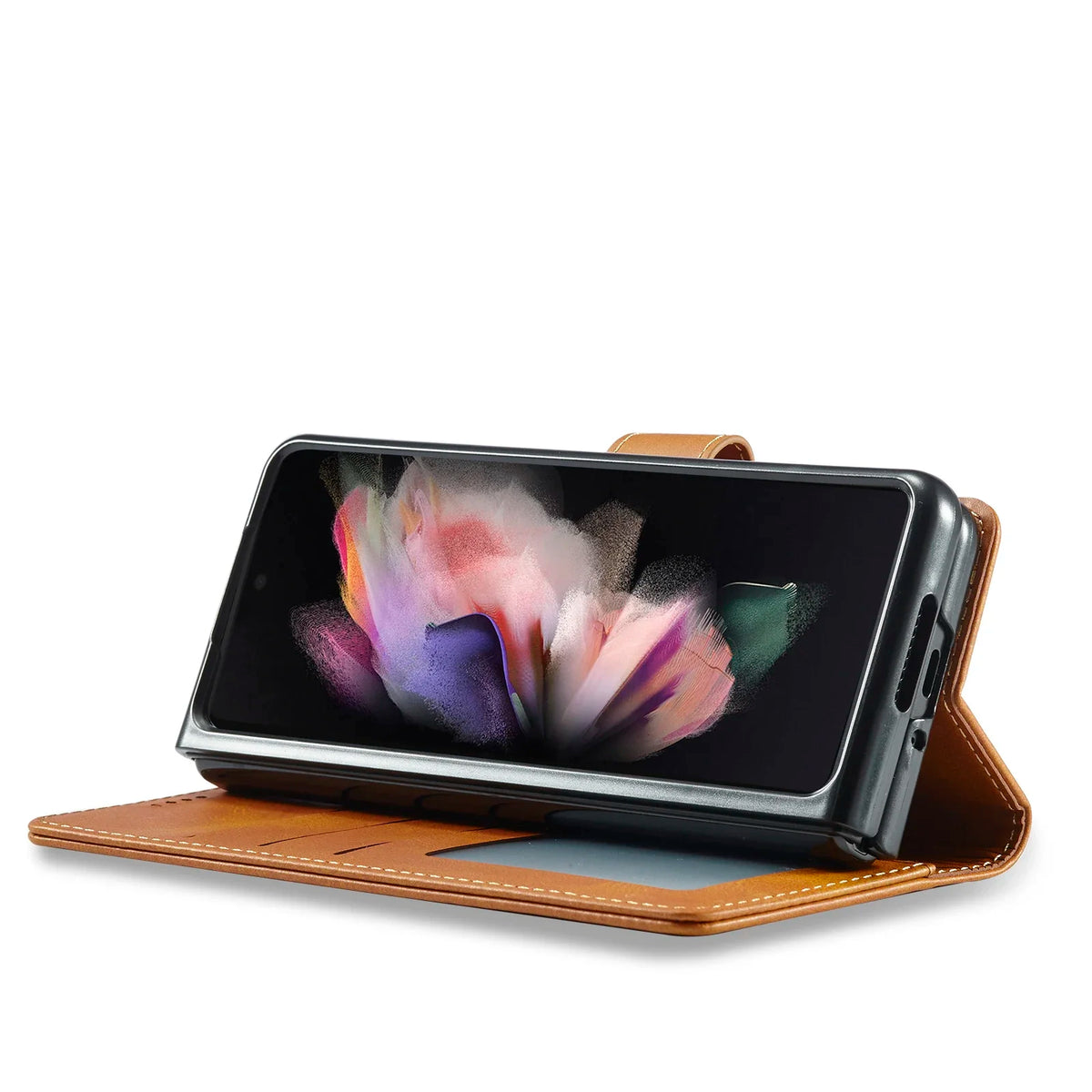 Flip Cards Solt Leather Case For Samsung Galaxy Z Fold 7 6 5 4 3 5G Card Pocket Folding Cover Wallet Book Bag Fold5 Purse Coque