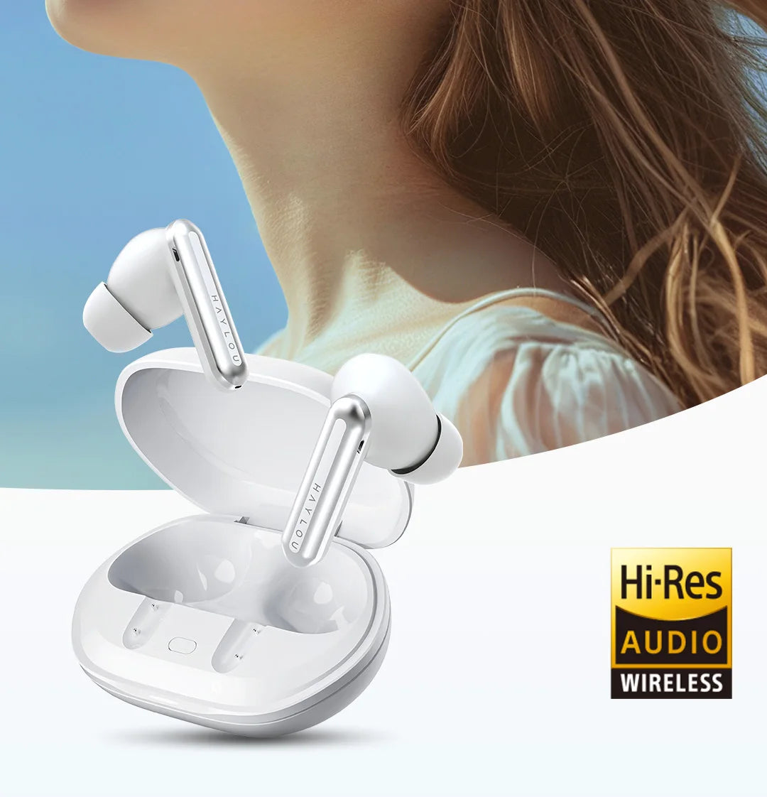 HAYLOU Mori Pro Bluetooth 5.4 Earphones Wireless 43dB Adaptive Hybrid ANC Hi-Res LDAC Earbuds 6 Mic Headphones 28H Battery Life