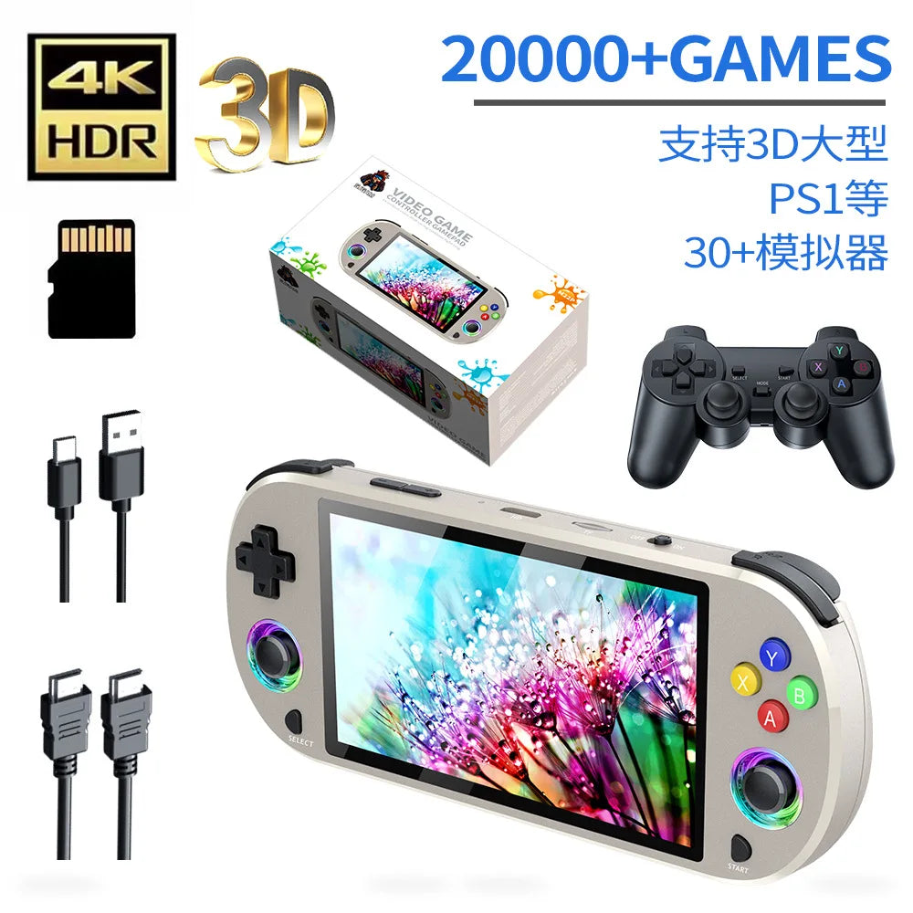 New 128GB M22 Pro Portable Pocket Retro Handheld Video Game Console 5.0 Inch IPS Screen 1920*1080 Display Support LINUX Emelec