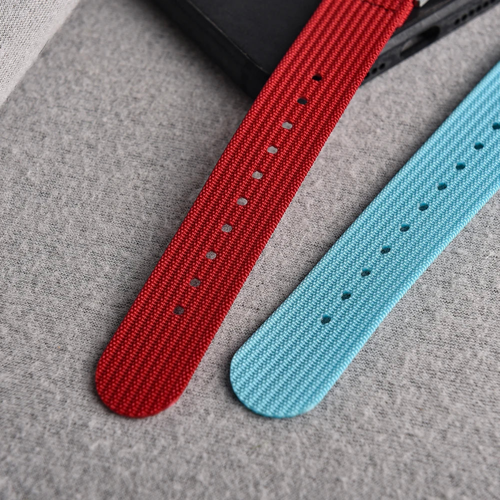 New Ribbed Nylon Watch Strap 18mm 20mm 22mm Qucik Release Straps Military Sports Watchband Fabric Strap for Omega/Smart/Samsung