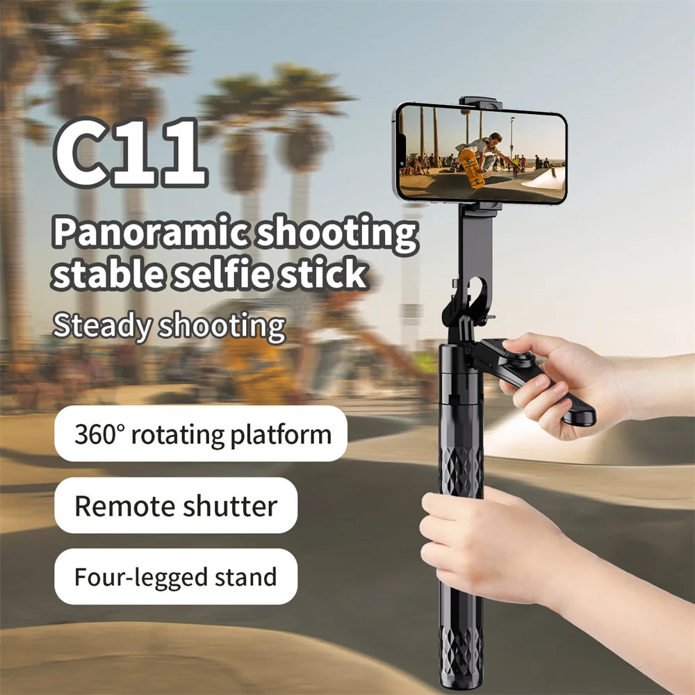 FANGTUOSI Long 185cm 360 Rotation Stabilizer, Selfie Stick Tripod for Smartphone Camera With Bluetooth Shutter for Live Video