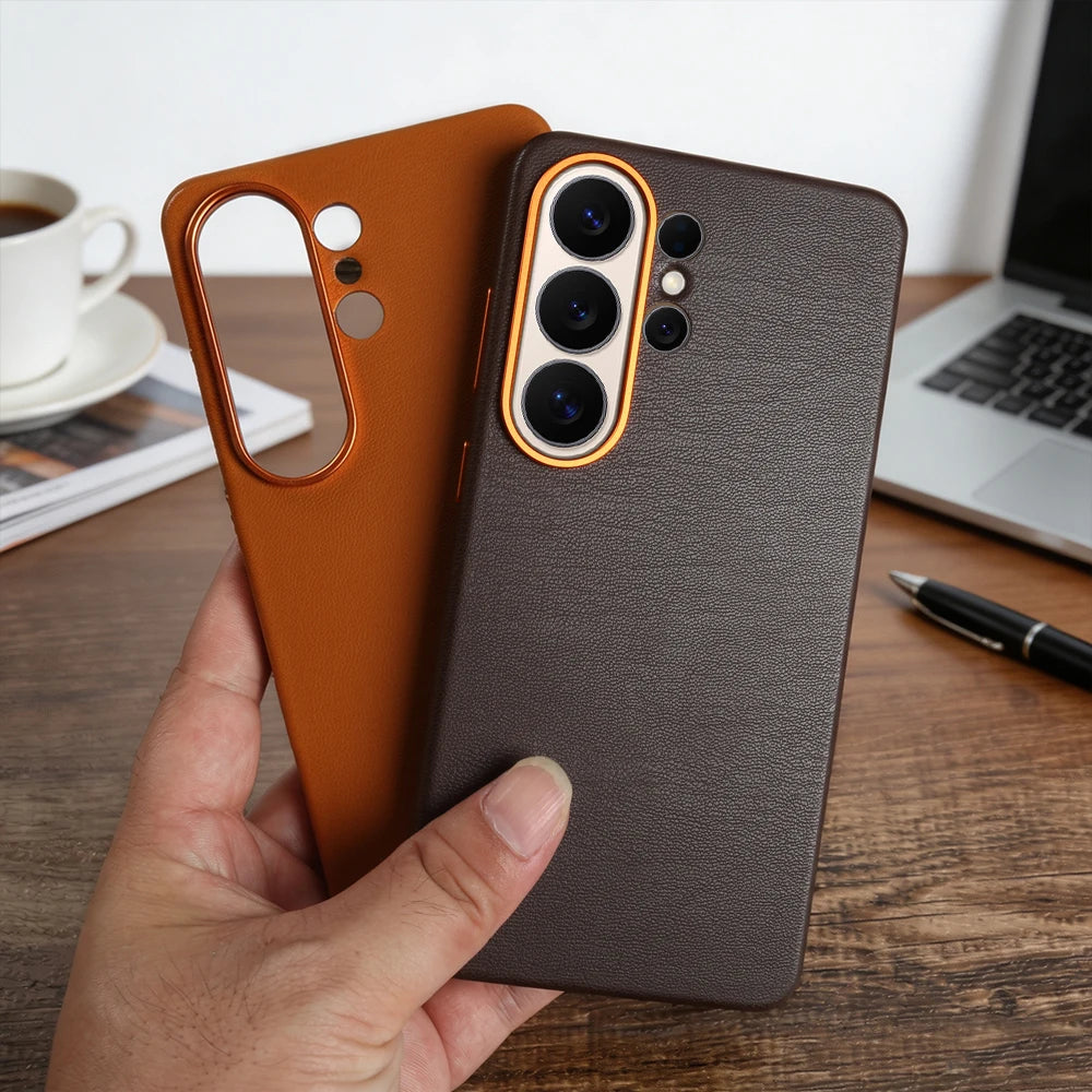 For Magsafe Premium Leather Case for Samsung Galaxy S26 Ultra S26Ultra S26Plus S25 Plus S25Ultra Phone Case Cover Magnetic Coque