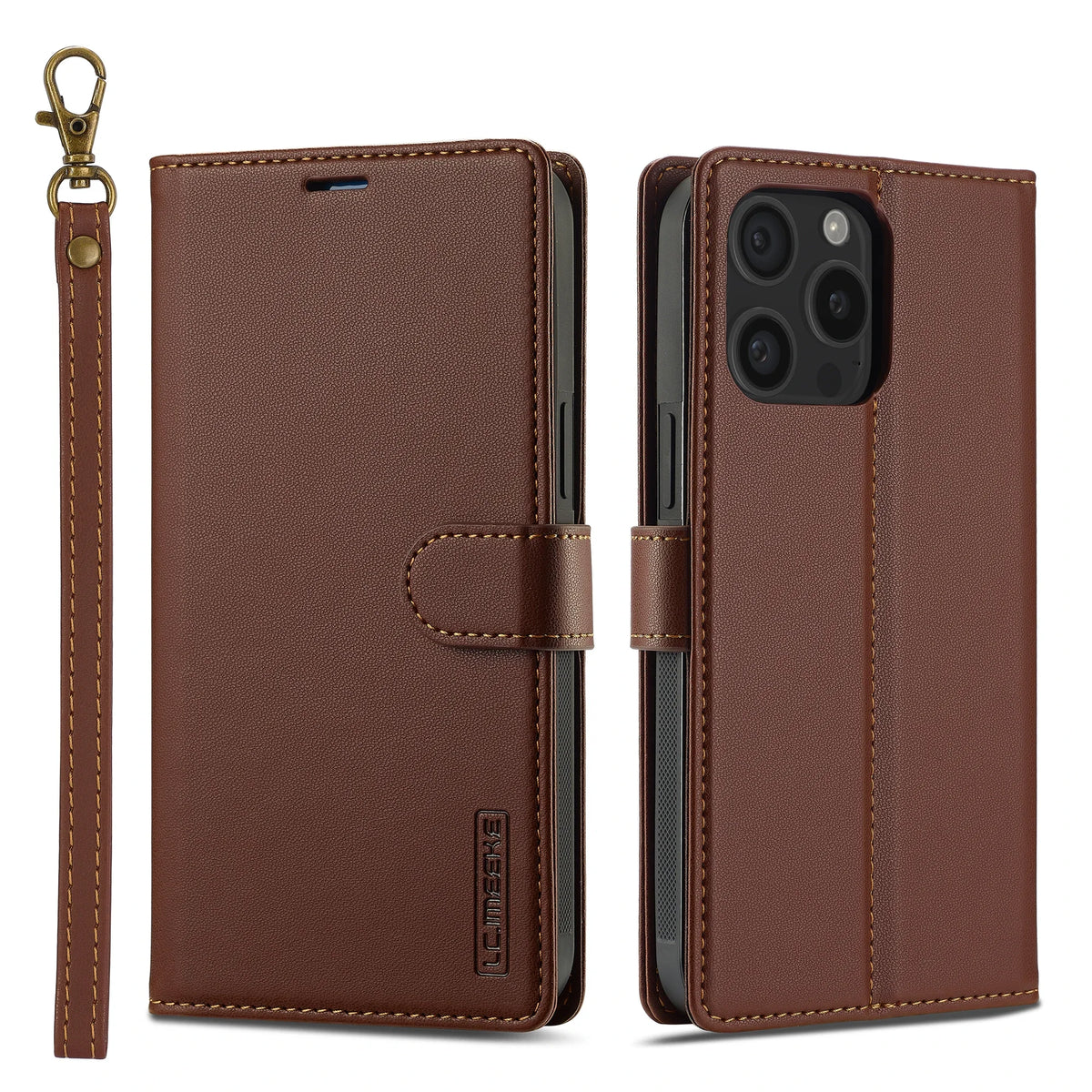 2 in 1 Removable Flip Leather Case For iPhone 18 17 16 Pro Max Air 15 14 13 12 11 Pro X Max XR 7 8 Plus SE Magnetic Wallet Cover