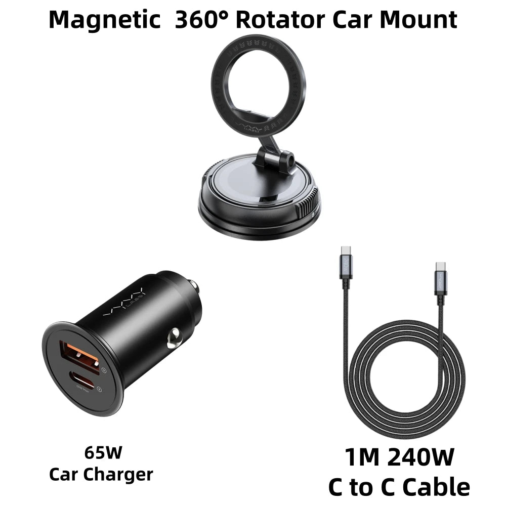 Vyvylabs 65W Car Charger Zinc Alloy Mini USB-A Type-C Fast Charging Adapter DC12V-24V Car Max 65W for iPhone 17 Samsung Huawei