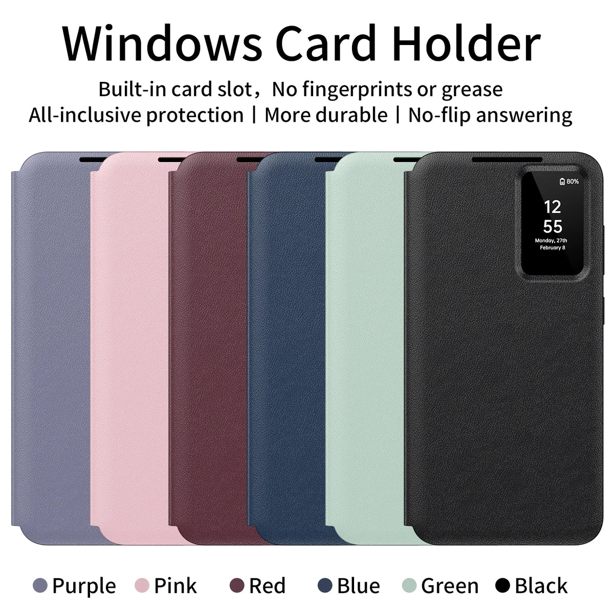 Premium Leather S-view LED Dispaly Window Leather Case For Samsung S26 Ultra S25 Edge S24 S23 S22 FE Plus A57/37 Card-slot Cover