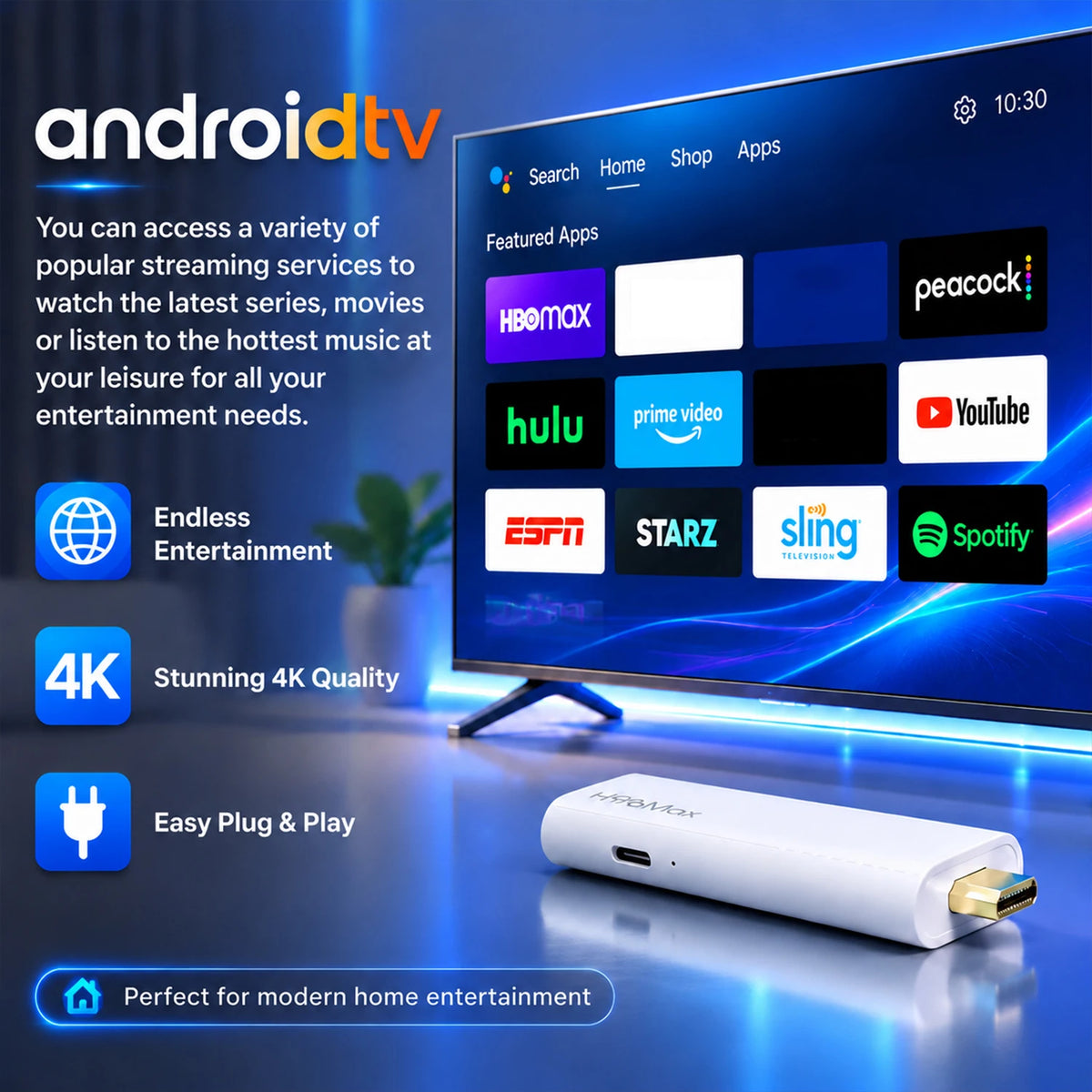 H96 MAX Android TV Stick Rockchip RK3518 with 2.4G Wifi 5G Wifi Dual 3518D 8GB 16GB 4K 3D HDR Voice Remote DC 5V 2A