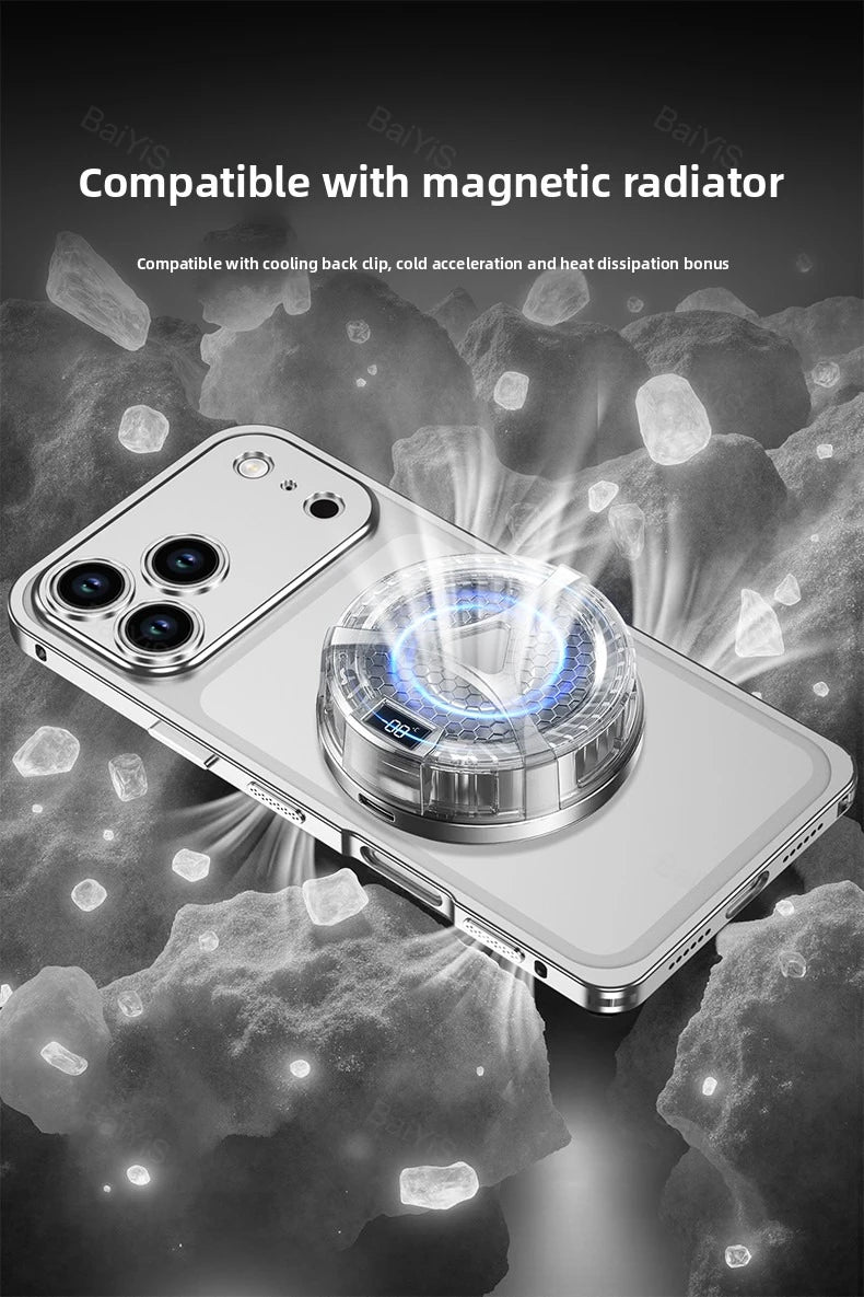 Luxury Metal Alloy Lens Protector Frame Phone Case For iPhone 18 17 16 15 14 13 Pro Max Plus Heat Dissipation Shockproof Cover