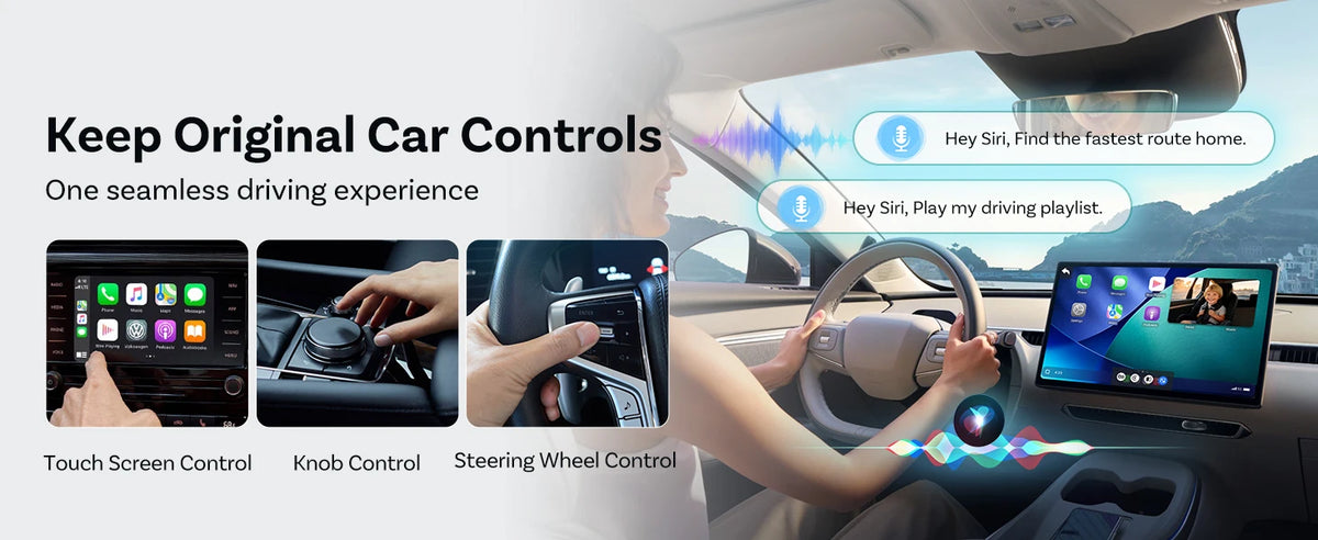 OTTOCAST Cabin Care Baby Car Camera Wireless Carplay Adapter 1080P 150° Wide Angle Night Vision Back‑Seat Monitor Easy Install