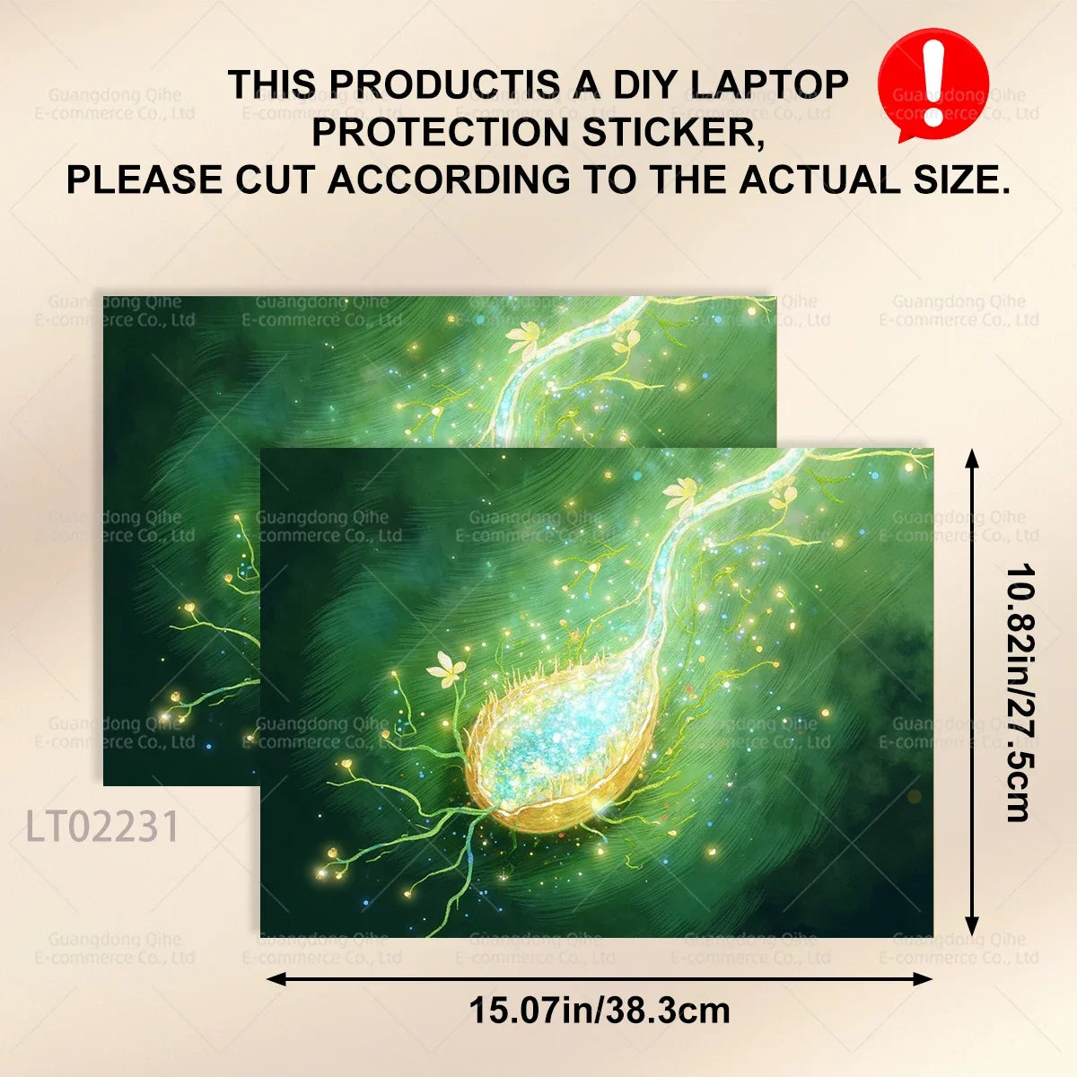 2 PCS Removable Flower Stickers for Laptop PVC Aesthetic Decals Self-Adhesive Peel Off No Residue Tablet Skin MacBook Skin