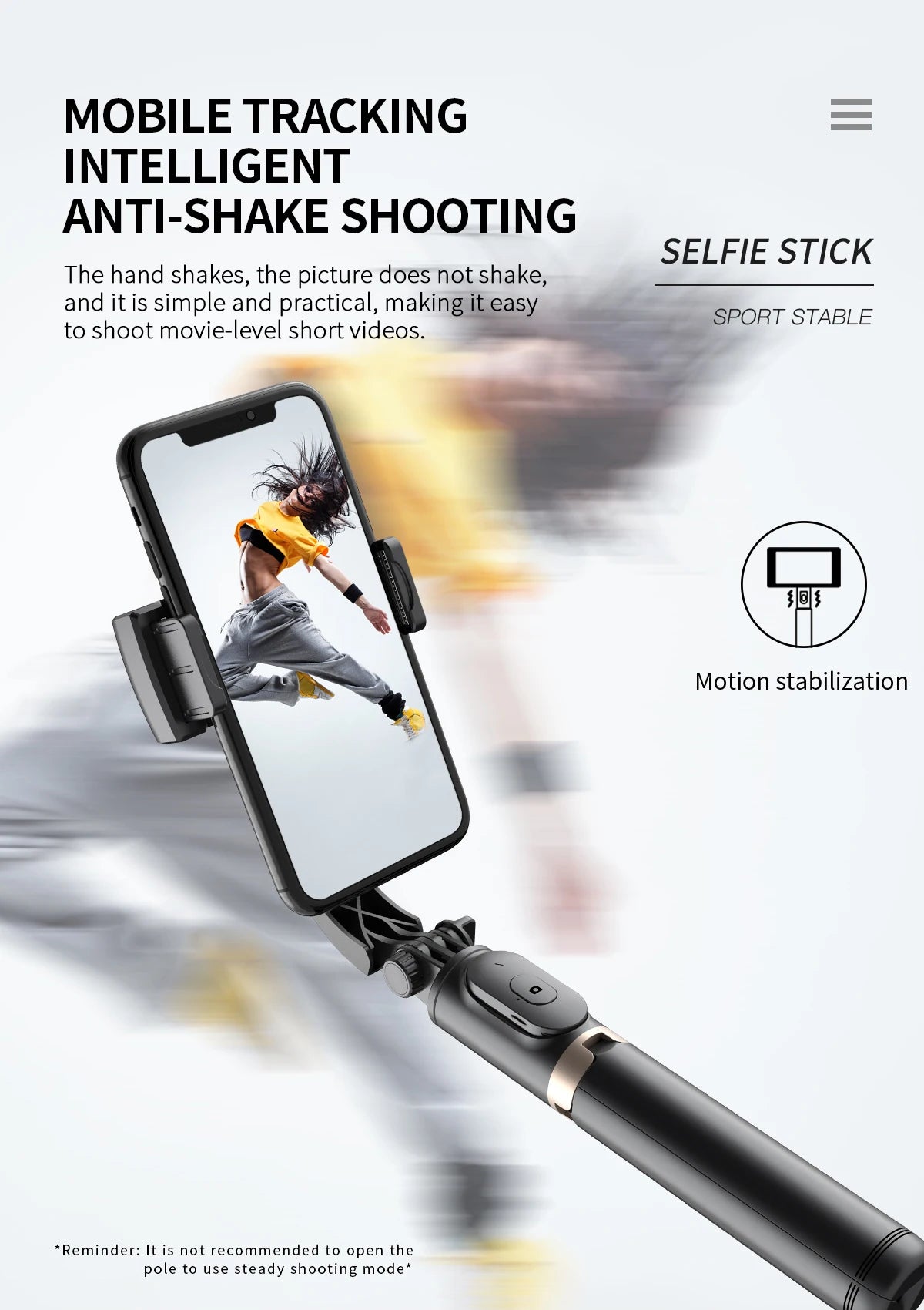 COOL DIER 2026 NEW Phone Gimbal Stabilizer Wireless Bluetooth Selfie Stick Tripod Stabilizer Holder Bracket for Smartphone Live