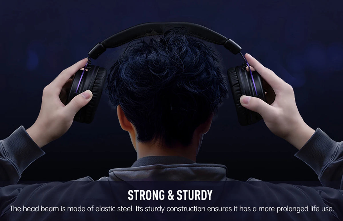 Oneodio EKSA E900 WT 2.4G Wireless Gaming Headset Tri-Mode Over Ear Bluetooth Headphones Gamer With Mic RGB For PC PS4 PS5 80Hr