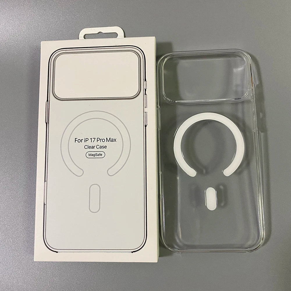 Original Clear Magnetic Phone Case For iPhone 18 17 Pro Max 16 15 14 Plus 13 12 Mini For Magsafe Wireless Charging Protect Cover