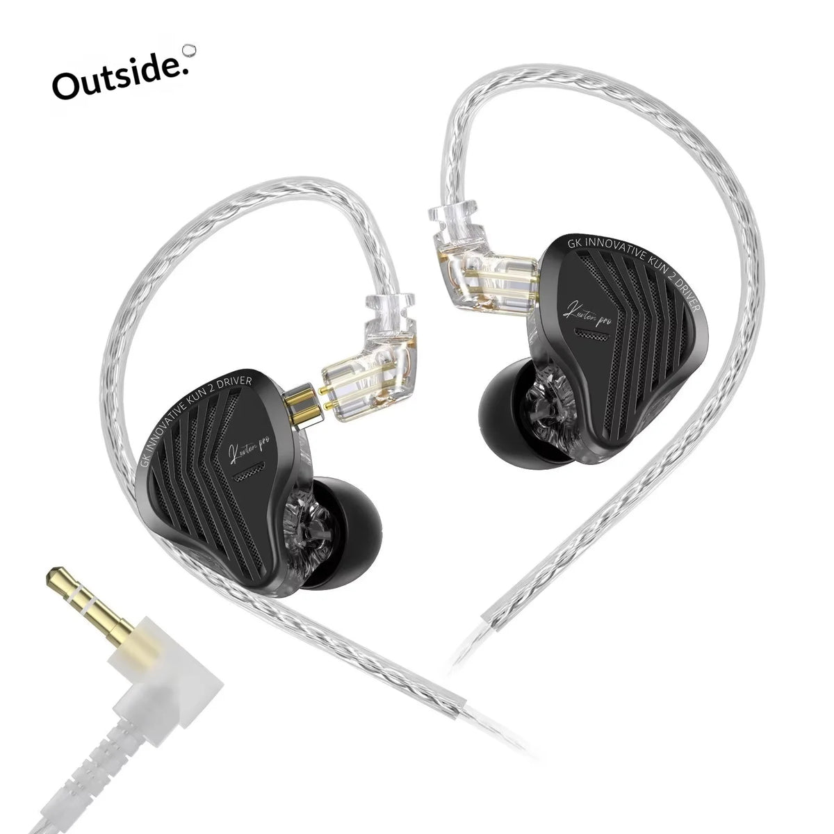 GK KUNTEN PRO HiFi In Ear Earphones Second Generation Dynamic Driver Long Stroke Bass Wired Headset For Music Audiophile
