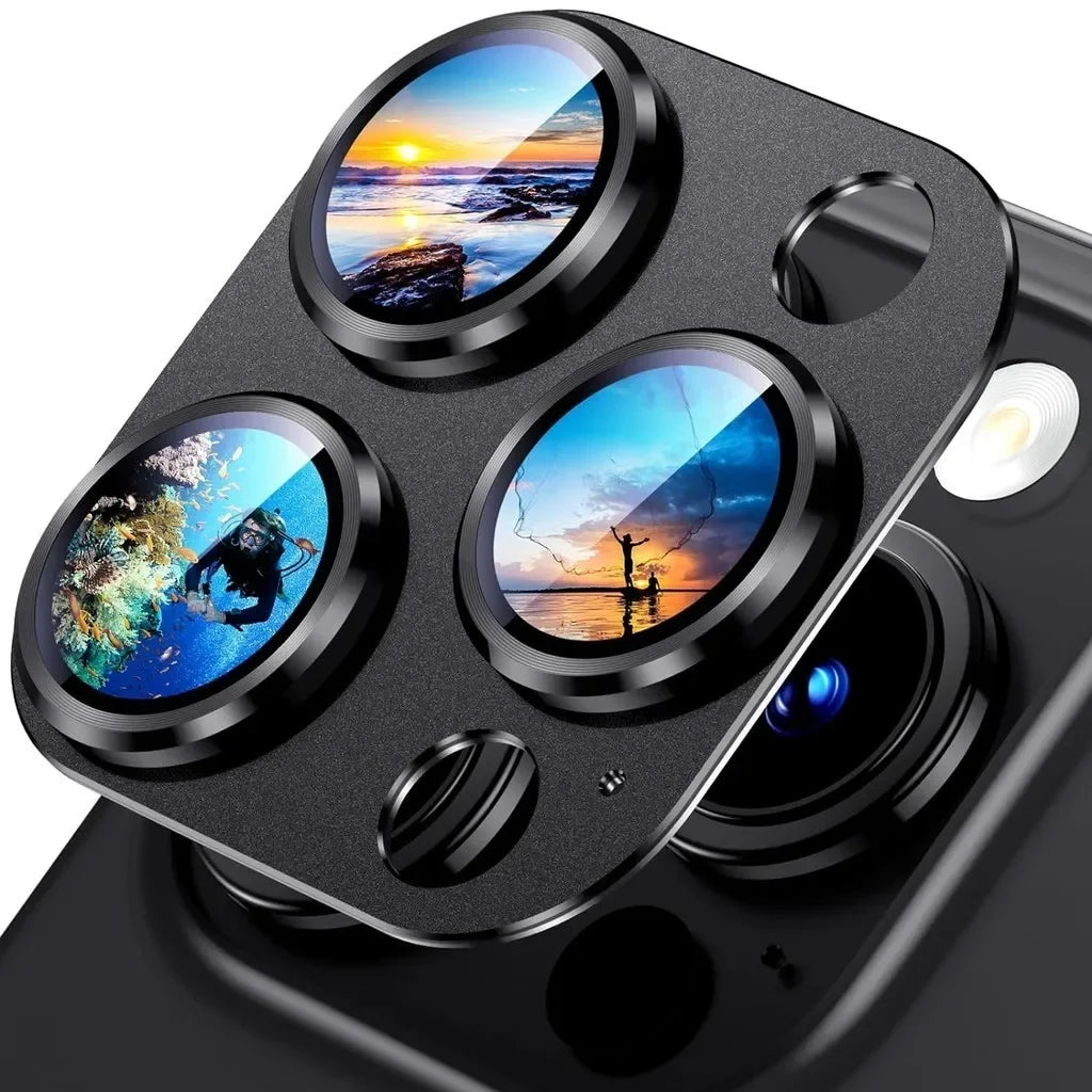 1Pcs Metal Camera Len Protector For IPhone 15 16Pro Max Aluminum Alloy Tempered Glass Cover Screen Protector For IPhone 15 16Pro
