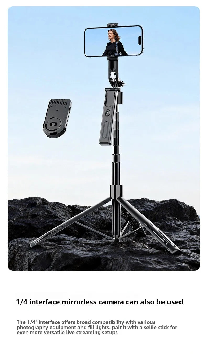 AI Face Tracking Selfie Stick Gimbal Stabilizer, Bluetooth Extendable Phone Tripod with 4-Axis Anti-Shake, Fill Light, Smart Aut