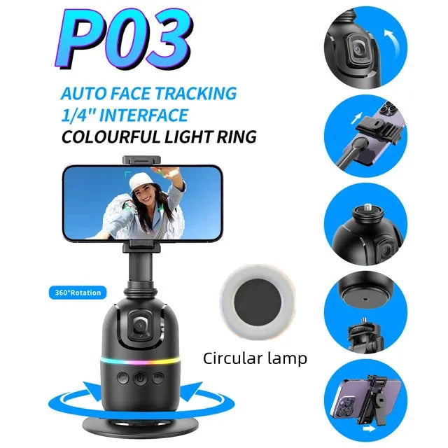 Roreta Multifunctional Selfie Stick with Light Anti Shake Shooting Image Stable for iPhone Smartphone Handheld Gimbal Stabilizer