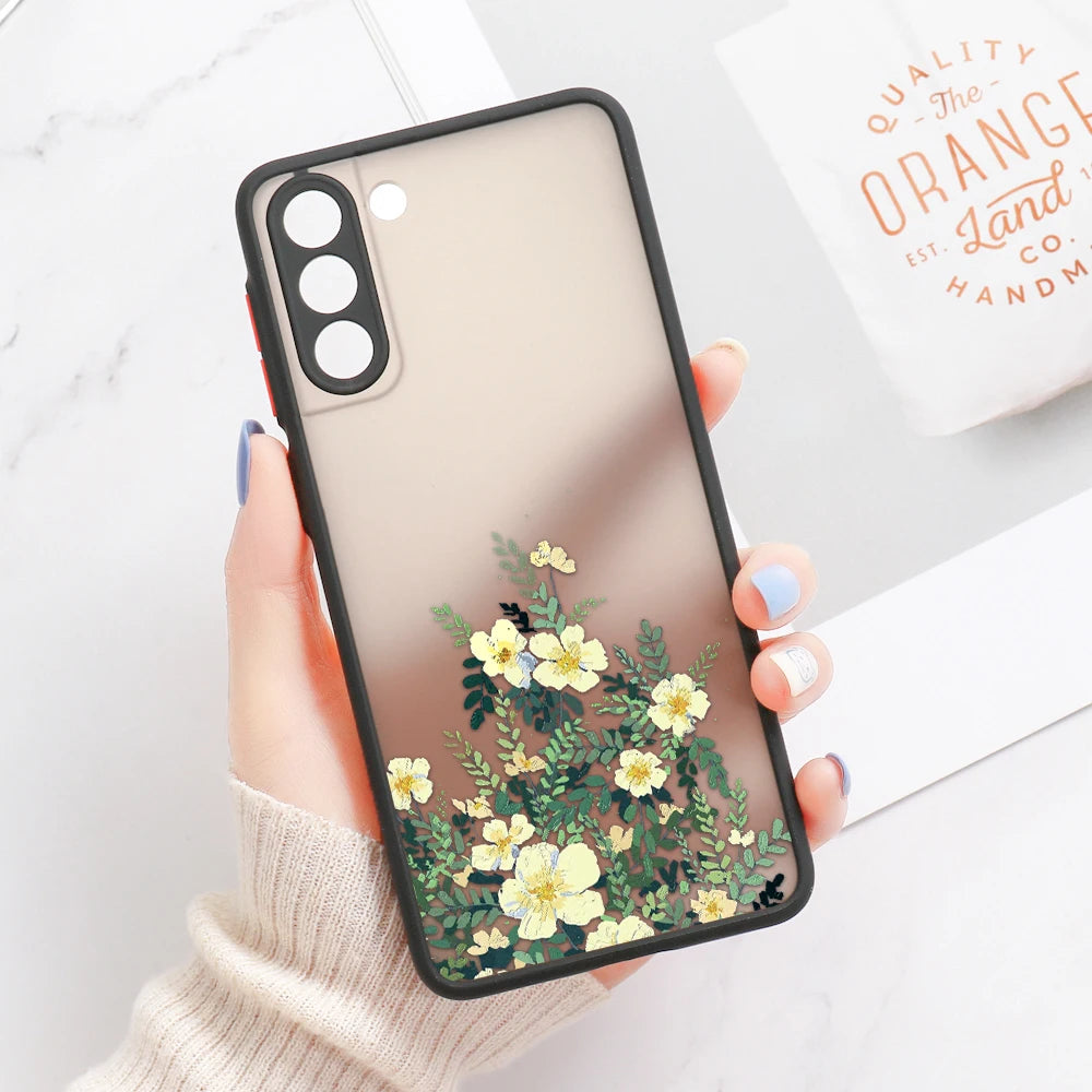 For Samsung S24 S22 S26 Ultra Case Cover Samsung Galaxy S25 S23 Ultra S21 Plus S20 FE Note 20 Ultra Lavender Flowers Clear Cases