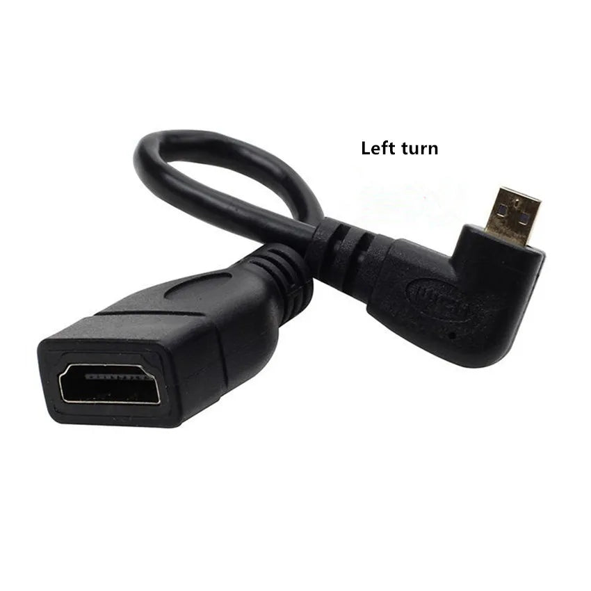 15cm up down Right Left Angled HDMI-Compatible Cable Micro HD Male to HD Female Adapter Connector for HDTV