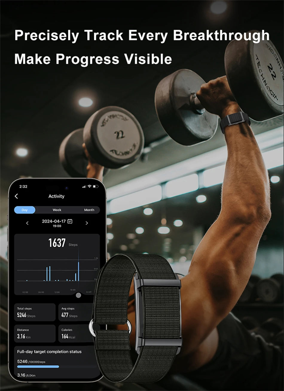 LIGE New No Screen Smart Bracelet Heart Rate Thermometer Men's Wristbands Waterproof Sports Fitness Men Women Smart Watch 2026