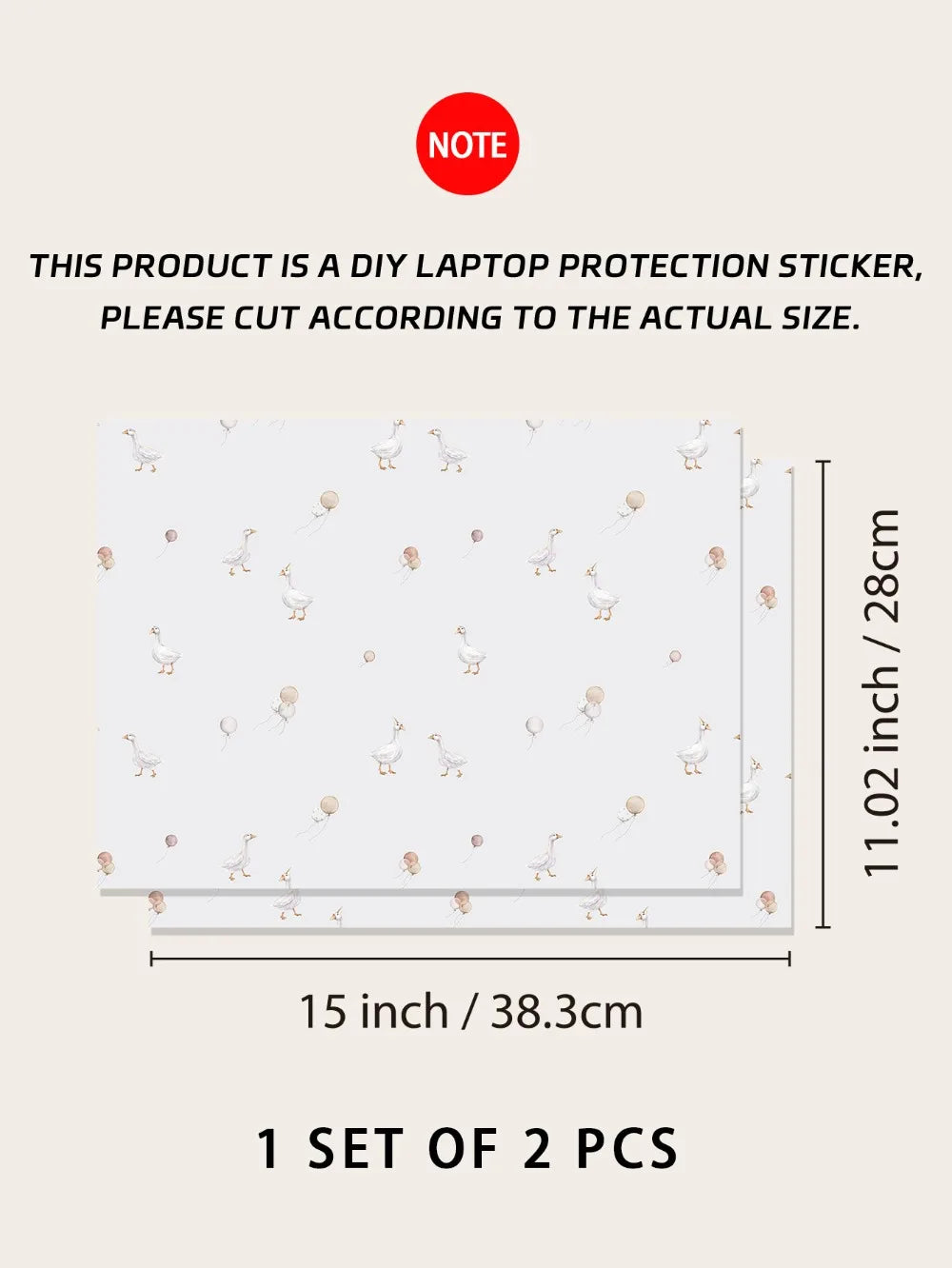 DIY 15inch Laptop Stickers Skins Cute Cat A+C Side Notebook Computer Cover Skin for Macbook /HP / Dell / Lenovo / Acer / ASUS