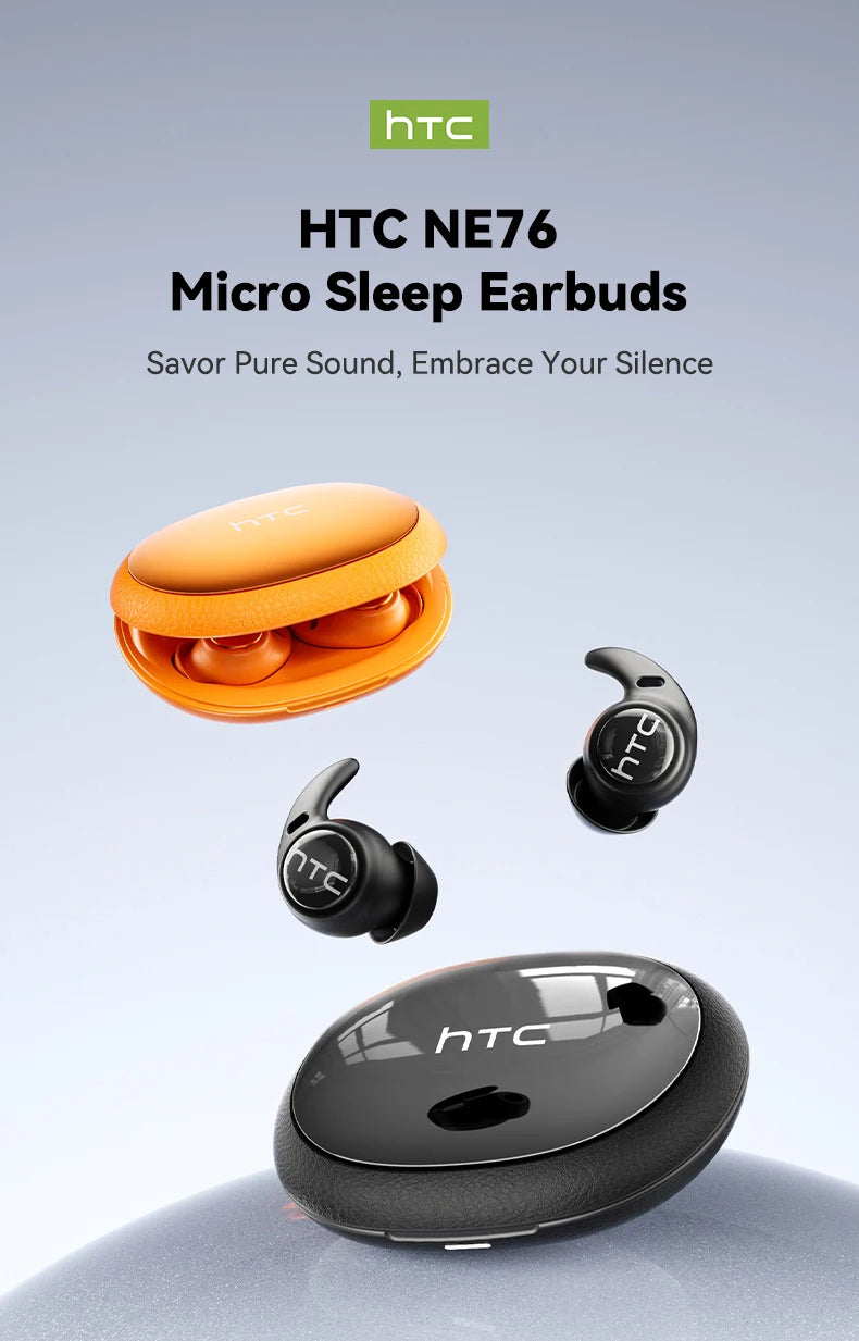 Sleeping Earphones HTC NE76 AI Translation Earbuds Wireless Bluetooth Noise Reduction HIFI Music Stereo Sound Headphones