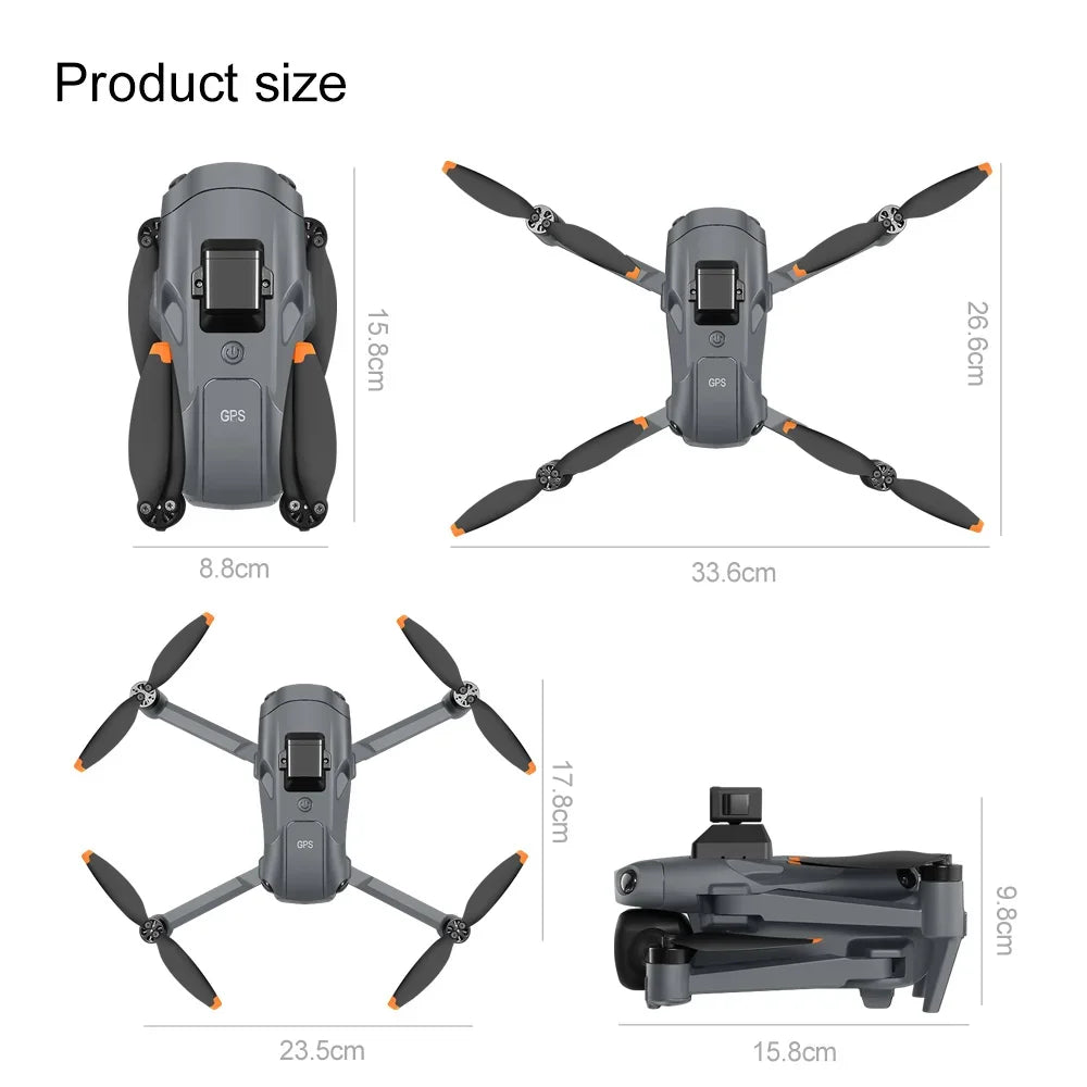 Original V918 Max GPS Foldable Drone 8K Dual Camera 360° Obstacle Avoidance Brushless 5G WiFi Screen Remote RC Quadcopter