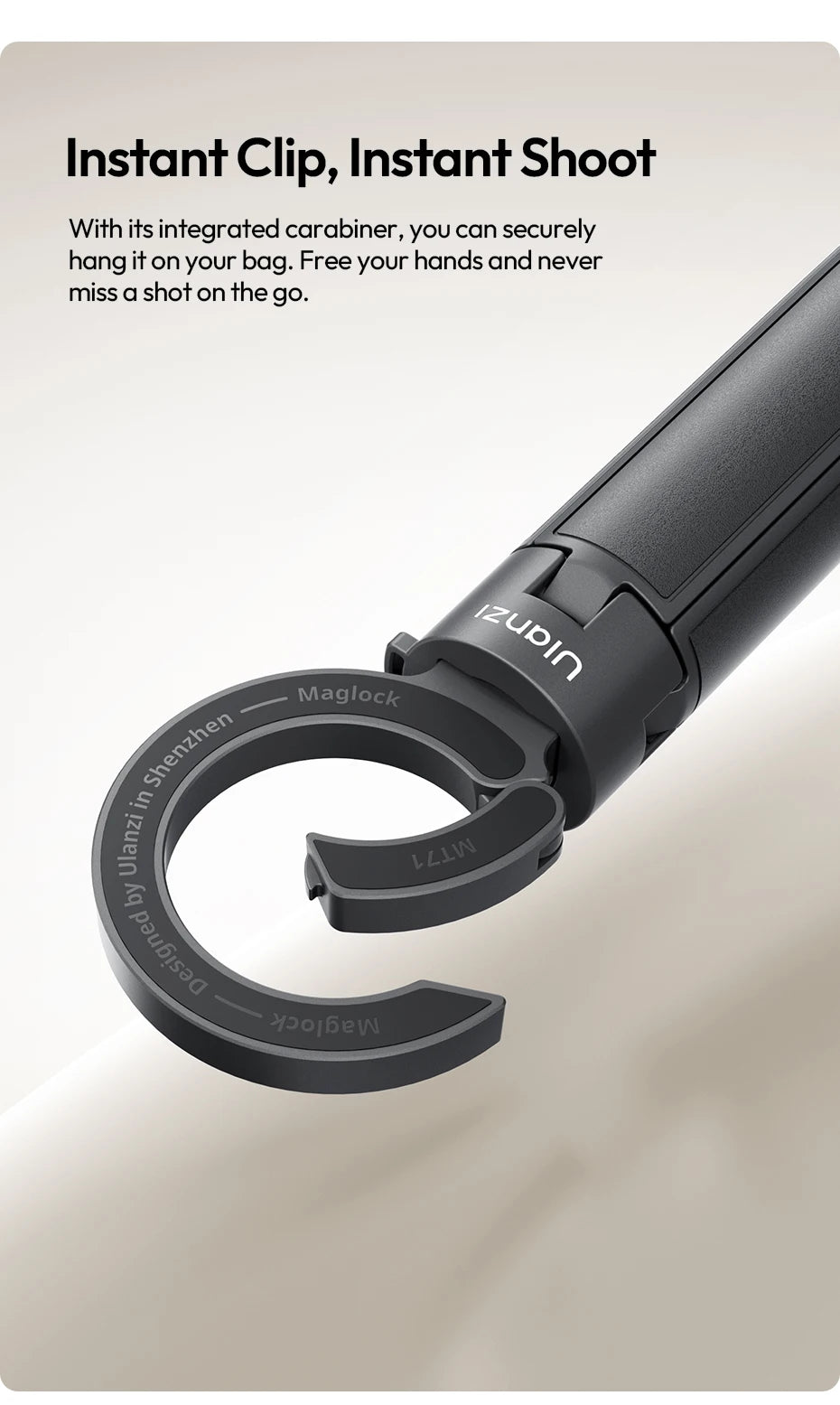Ulanzi MT71 Magnetic Mini Selfie Stick Telescoping Pole Phone Handle Desktop Tripod for iPhone 17 16 15 14 Android for Travel
