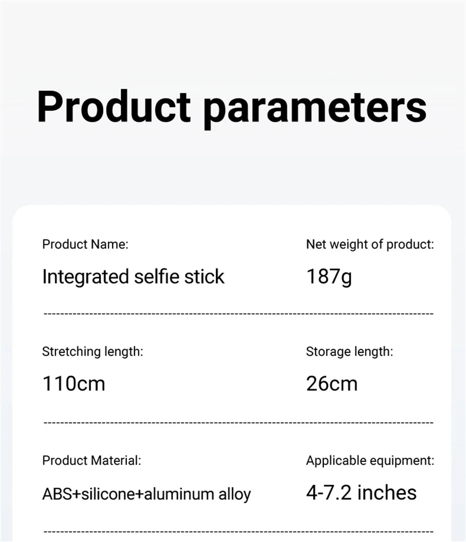 Selfie Stick 1.1 M Ultra Long Stretch Portable Phone Holder Integrated Design Bluetooth Remote With Fill Light Tripod Stand For