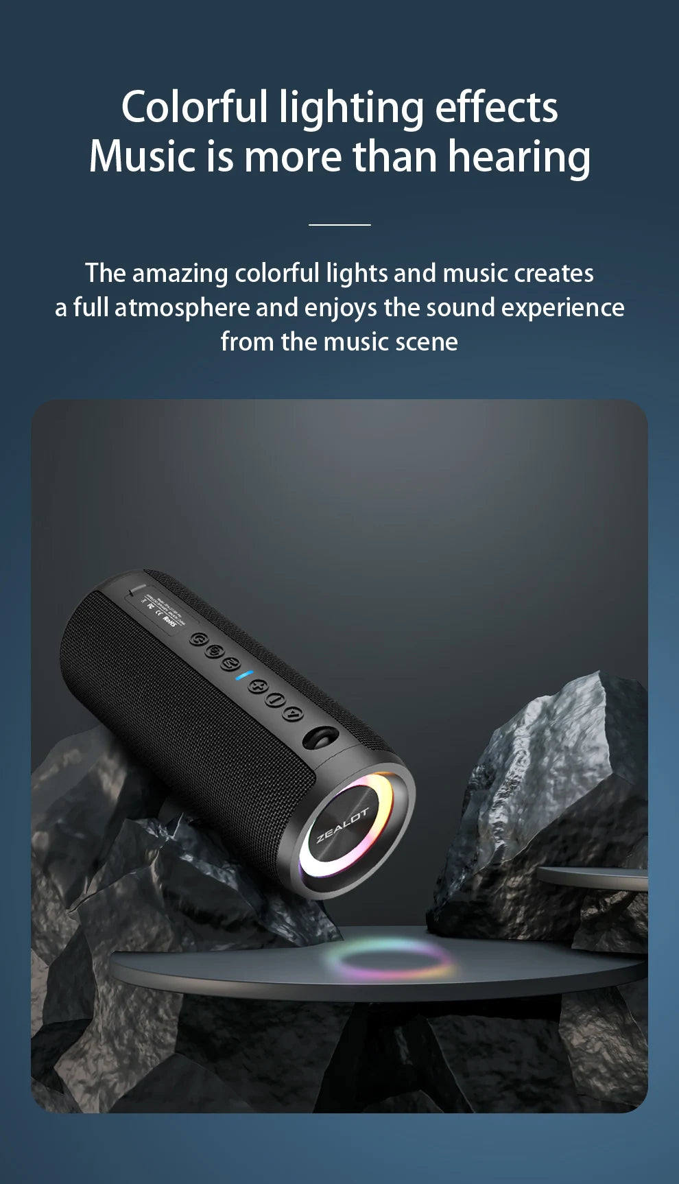 ZEALOT S51 Pro 40W Wireless Speakers, Outdoor Portable Subwoofer Speaker, 5200mAh Battery, 24 Hours Playtime Loud Stereo.