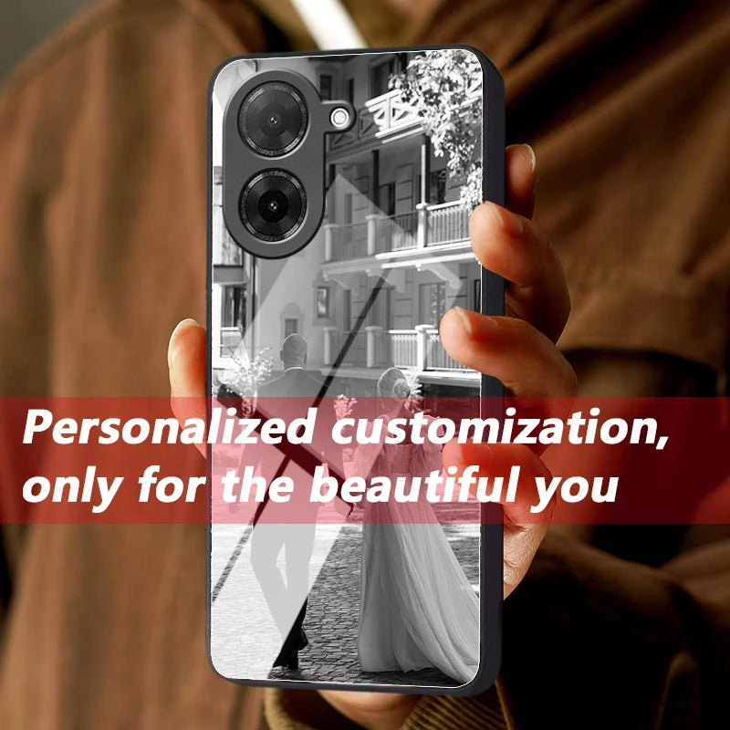 Custom Photo Mirror Glass Phone Case for Xiaomi Redmi A5/A4/A3/A2/A1/Pro/+/X/Redmi K80/k90 Pro