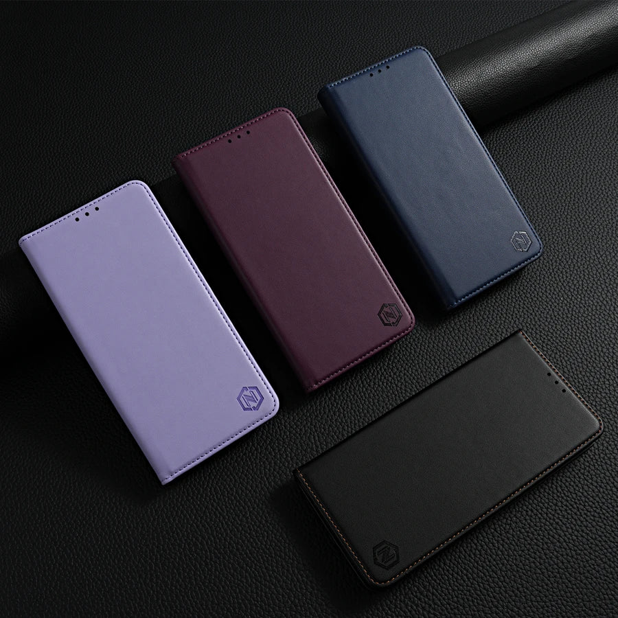 Wallet Skin Friendly Magnetic Slot Flip Leather Case For Samsung Galaxy S26 Ultra S25 Edge S24 FE S23 Plus S22 S21 S20FE S10+