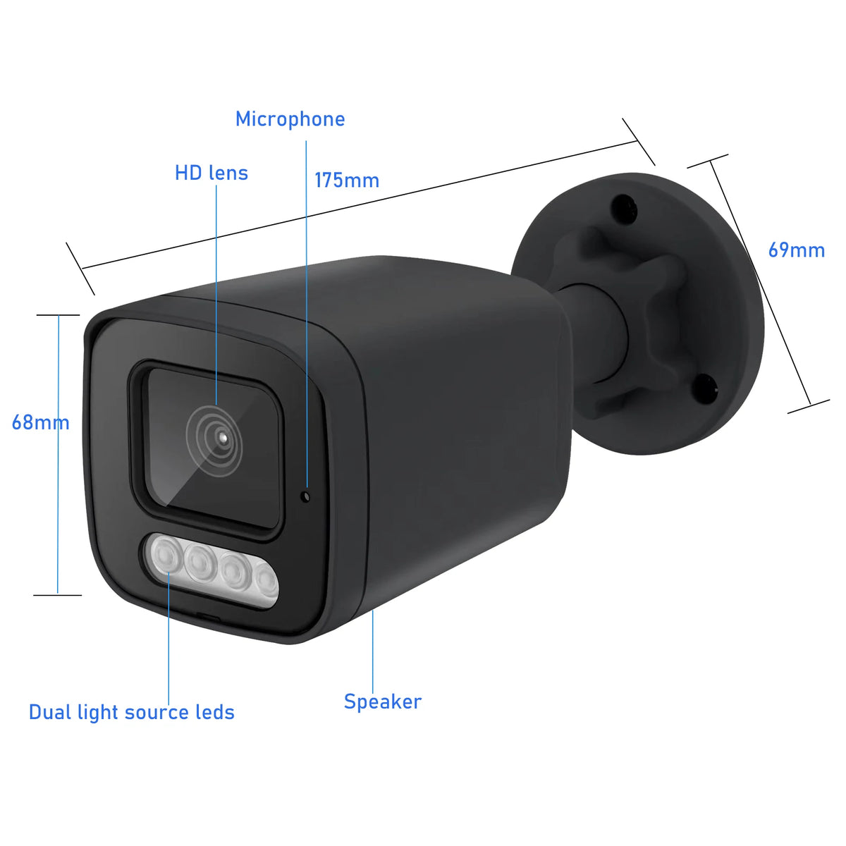 Ultra HD 4K 8MP POE IP Camera Two Way Audio Full Color Night Vision Outdoor Metal 5MP 4MP Bullet CCTV Home Security Camera