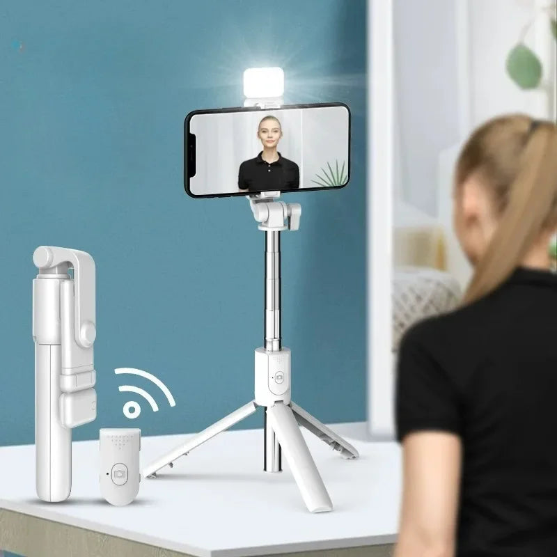 Mobile phone Bluetooth selfie stick live streaming fixed extension rod desktop stand all-in-one selfie tripod