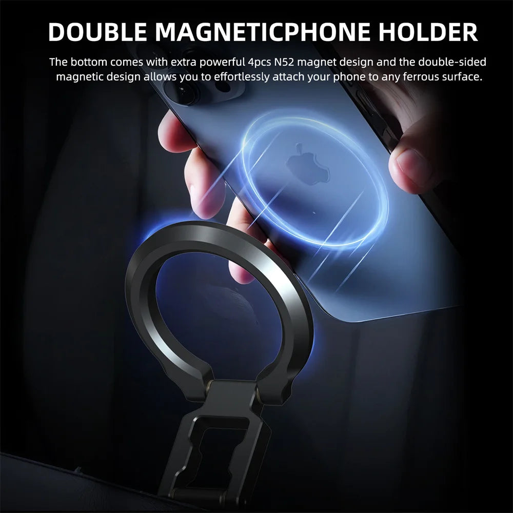 Dual Magnetic Phone Holder Desk Magnet Tripod Phone Mount 1/4'' & ARCA-Swiss Gym Mount for for iPhone Android Car/Airplane Stand