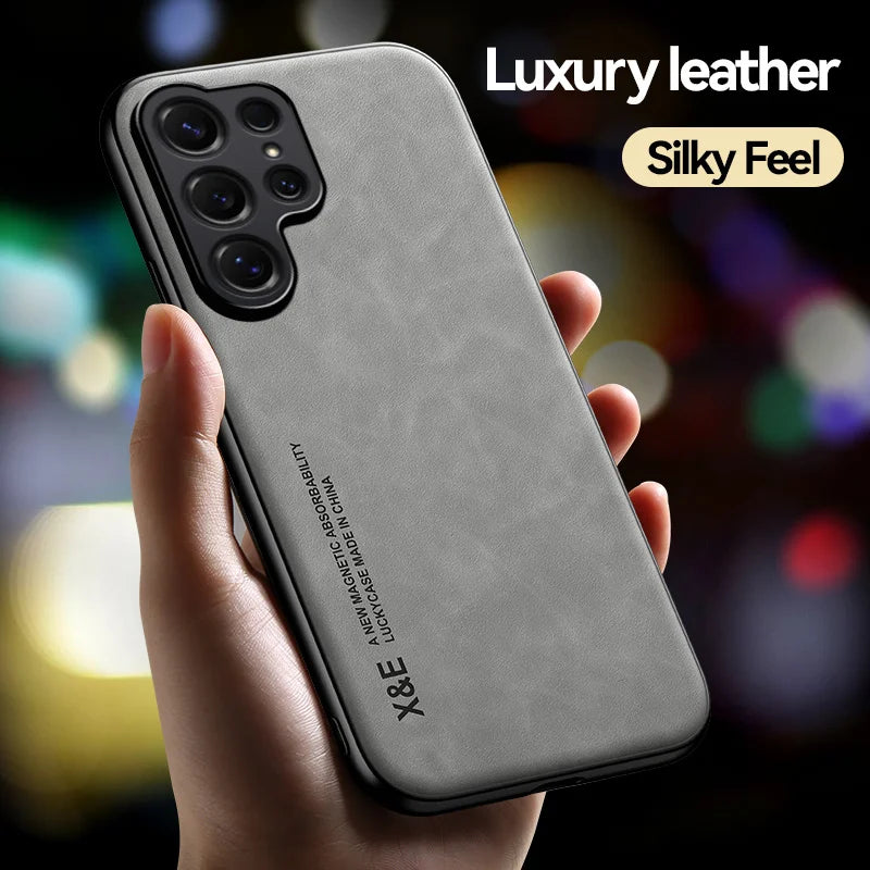 Magnetic Leather Protect Phone Case For Samsung Galaxy S26 S25 S24 S23 S22 Note 20 Ultra Plus S26FE S25FE S24FE Case Back Cover