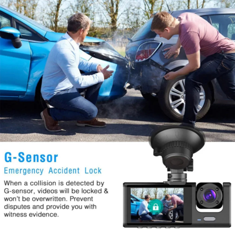 Dash Cam Front and Rear Inside 1080P Dash Camera 2 Channel WiFi Car Camera Night Vision Driving Video Recorder G-Sensor