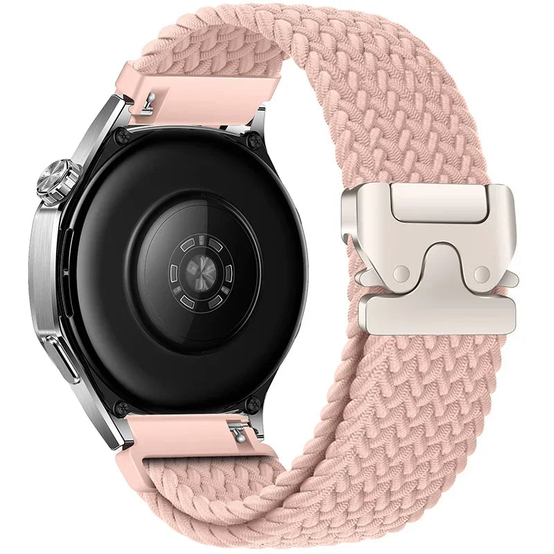 Nylon Braided Loop Strap For Huawei Watch 5 46mm GT5-4-3 Parachute Buckle Flexible Wristband For Samsung Watch 7/6/5/4 Bracelet
