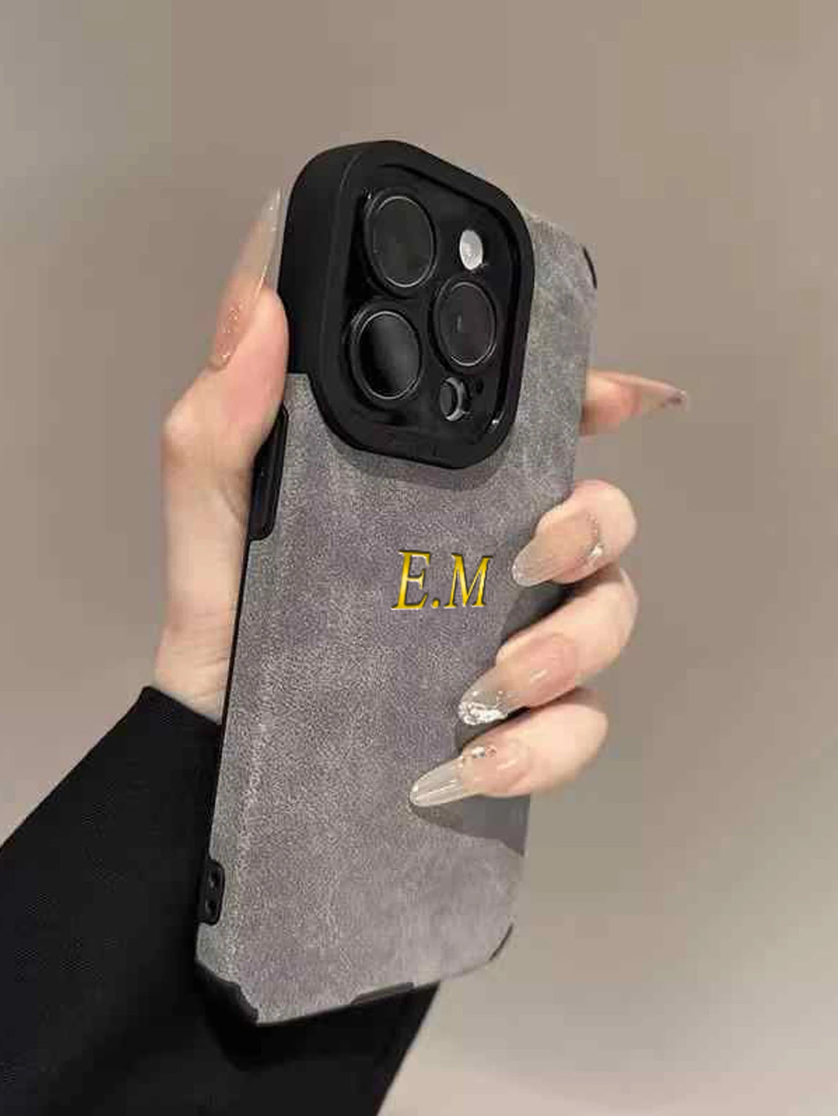 Luxury Lambskin Leather Personalized Customized Initials Name Case For iPhone 18 17 16 15 14 13 12 11 Pro Max 17 Air Soft Cover