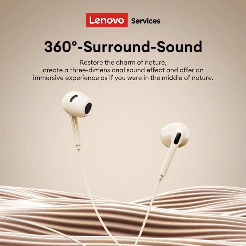 Lenovo YF02 Wired Gaming Headphones 3.5mm/Type-C For Mobile Phones Computers And More HiFi Sound Music Wired Earphones With Mic