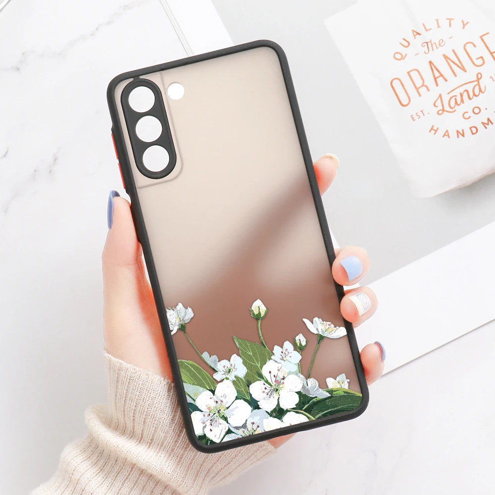 For Samsung S24 S22 S26 Ultra Case Cover Samsung Galaxy S25 S23 Ultra S21 Plus S20 FE Note 20 Ultra Lavender Flowers Clear Cases