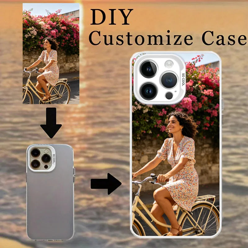 Customized Photo Silicone Case For iPhone 17 16 15 14 13 12 11 Series Customization Phone Cover Shockproof Bumper Fudna