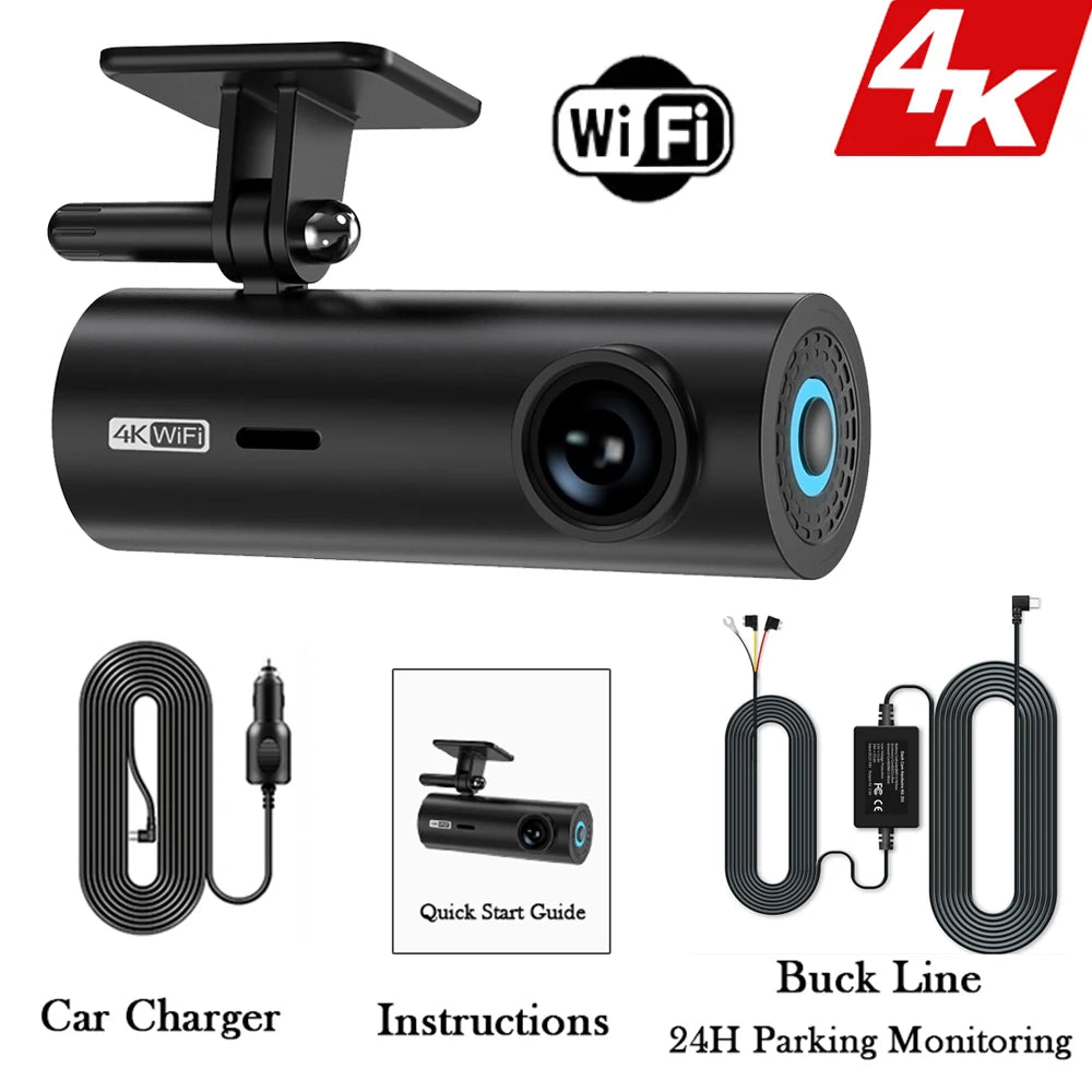 Dashcam for Car Black Box Driving Video Recorders 4K/2K WiFi Mini Front Camera Dash Cam 24H Parking Monitor Car Recording Camera