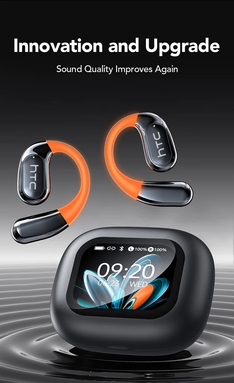 HTC NE27 Bluetooth Earphone AI Translation Earbuds OWS Sport Headphone Touch Screen Ultra Long Battery Life Wireless Headphone