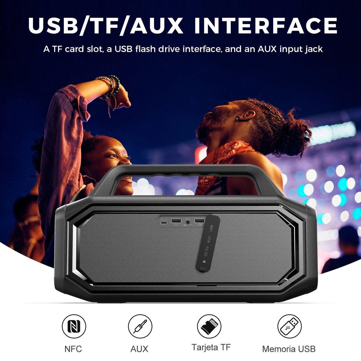 W-KING BT261-2 Bluetooth Wireless, 80W Portable Outdoor Speakers Loud with Bass Boost, Stereo Pairing, Reverse Charging, IPX6 Waterproof